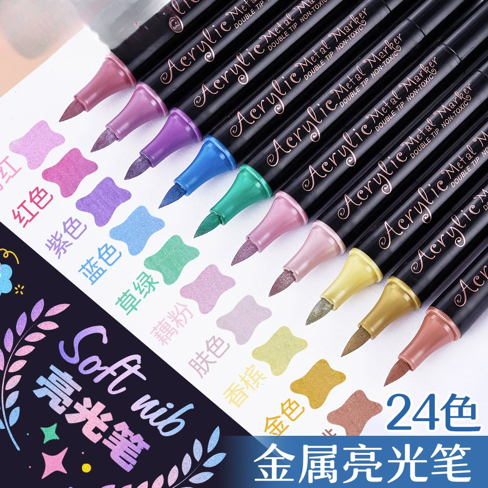 Вспышка металлическая акриловая маркерная ручка водонепроницаемая без выцветания