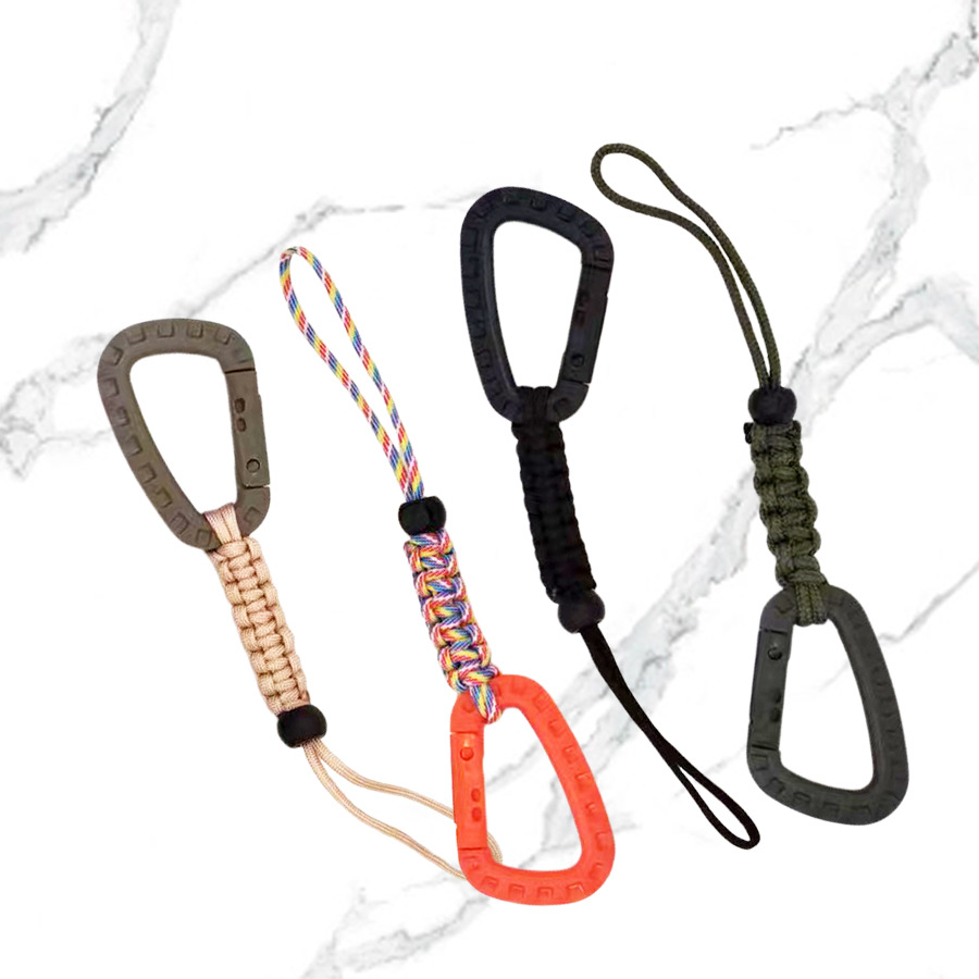 Paracord Hand-Woven Hook Carabiner Water Kettle Lanyard Backpack Edc Quick-Hang Outdoor Supplies Camping Style Accessories