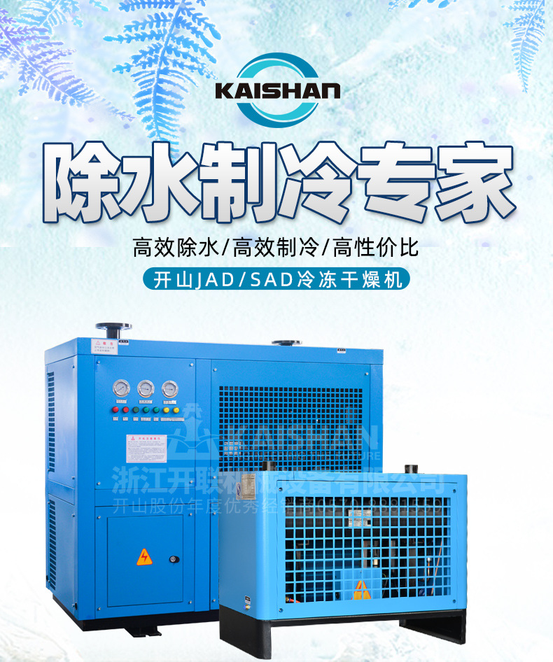 Kaishan Cold Dryer 2 Cubic Meters Air Treatment Dryer Purification Air Compressor Post-Treatment Equipment Is Energy-Saving and Efficient