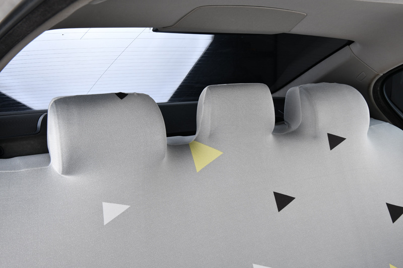 Car rear seat cover set with elastic backrest cover, cushion cover, fabric anti-slip thin model, universal for all seasons