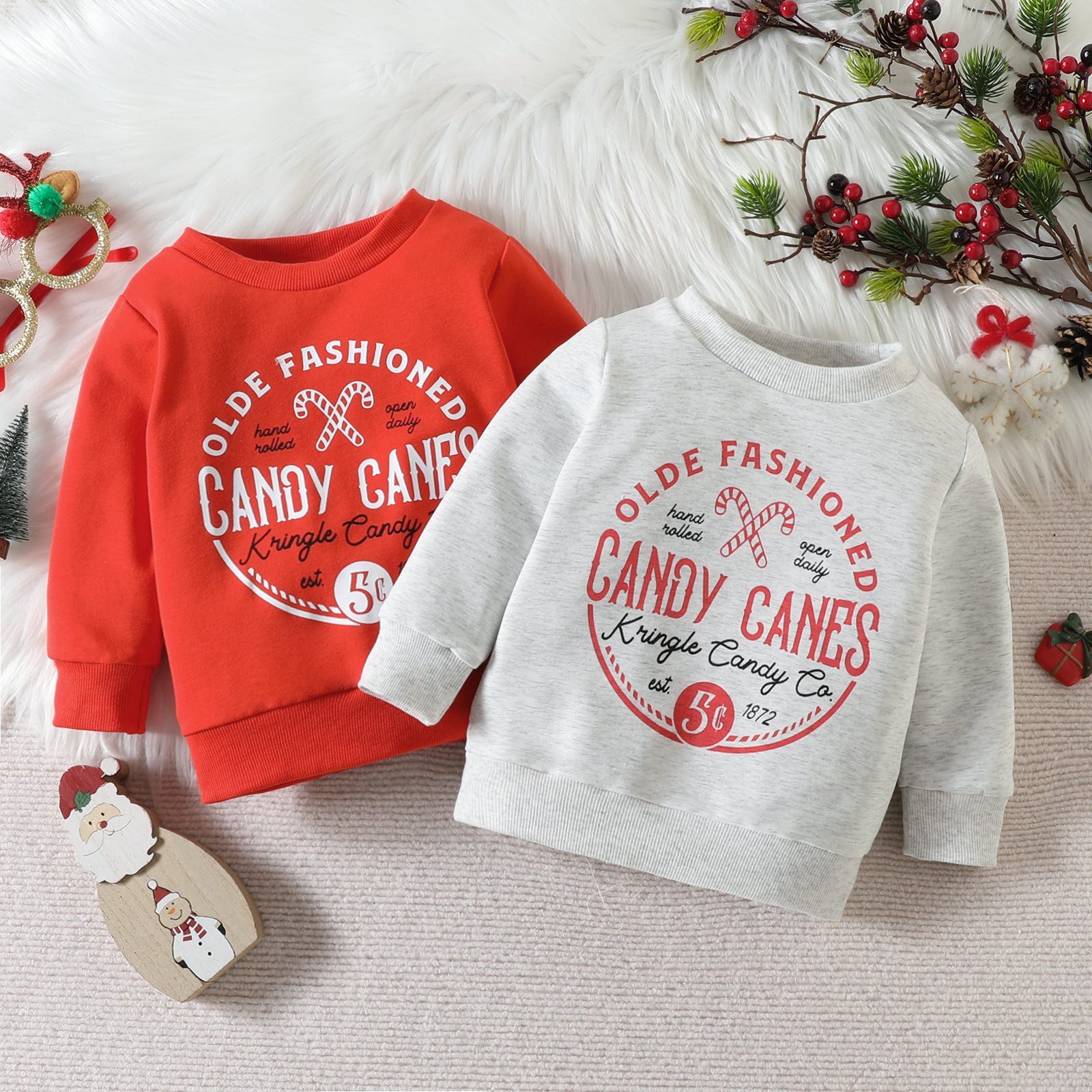 2022 Foreign Trade Christmas Children's Clothing Amazon Independent Website Small and Medium-sized Children's Letter Christmas Printed Children's Sweatshirt