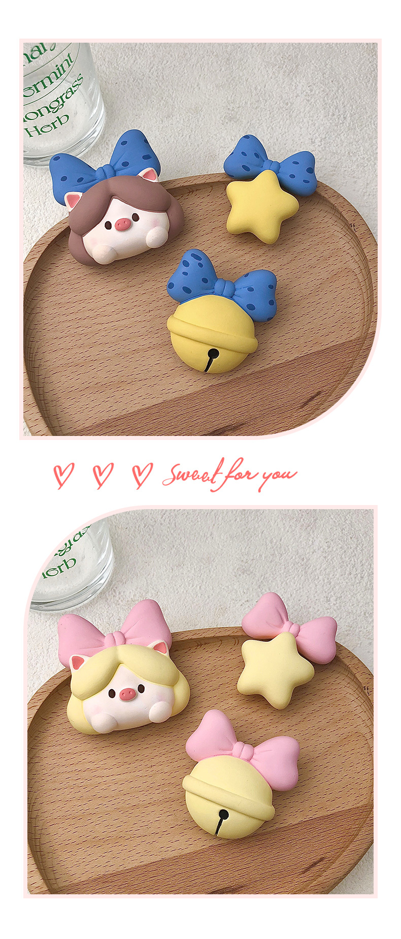 Retro pig Princess car aromatherapy car air outlet perfume decoration fragrance Stone car interior decoration accessories ladies