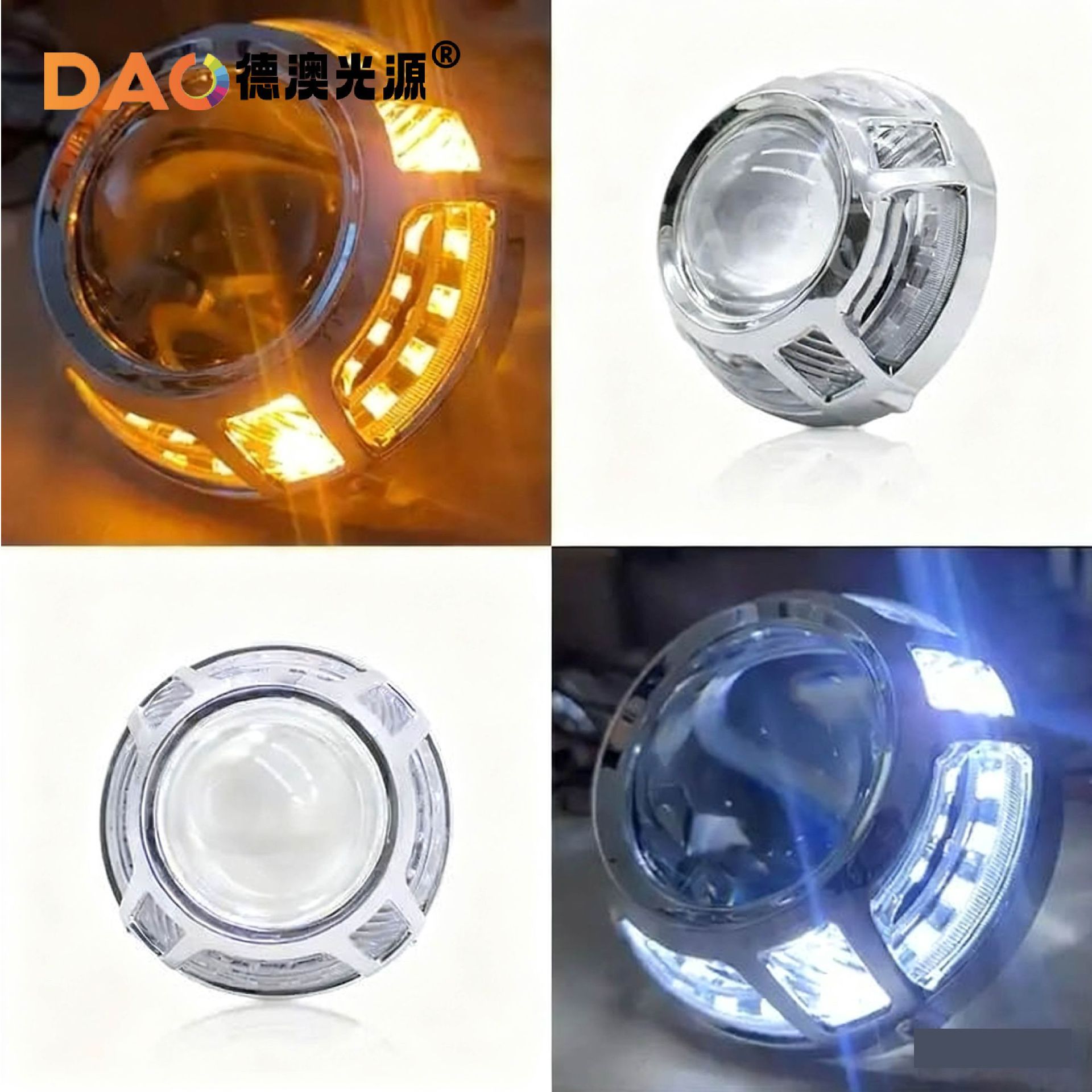 Palmela 3 pulgadas LED de doble luz lente especial cubierta decorativa Ángel ojo Diablo ojo diurno luz lagrimal ojo