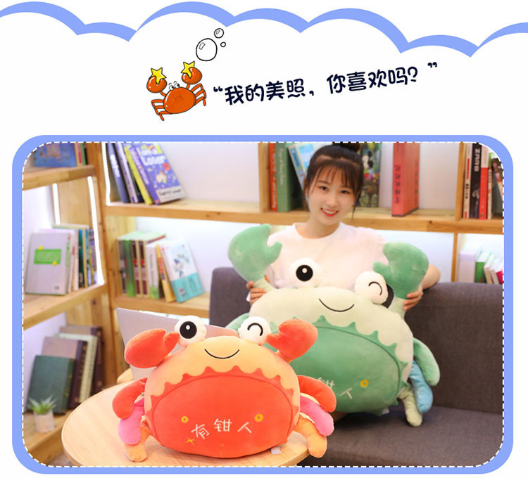 Hairy Crab Crab Doll with Tongs Crab Plush Doll Toy Cushion Girls Sleeping Gift Can Be Printed