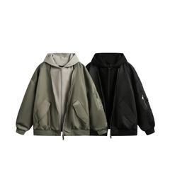 RUIIENRS x ACE 2025 秋季新款时尚百搭连帽假两件宽松外套HJ5758