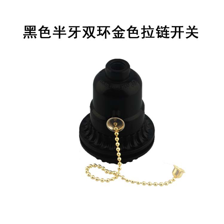 Doble anillo de oro con medio diente negro con interruptor zipper