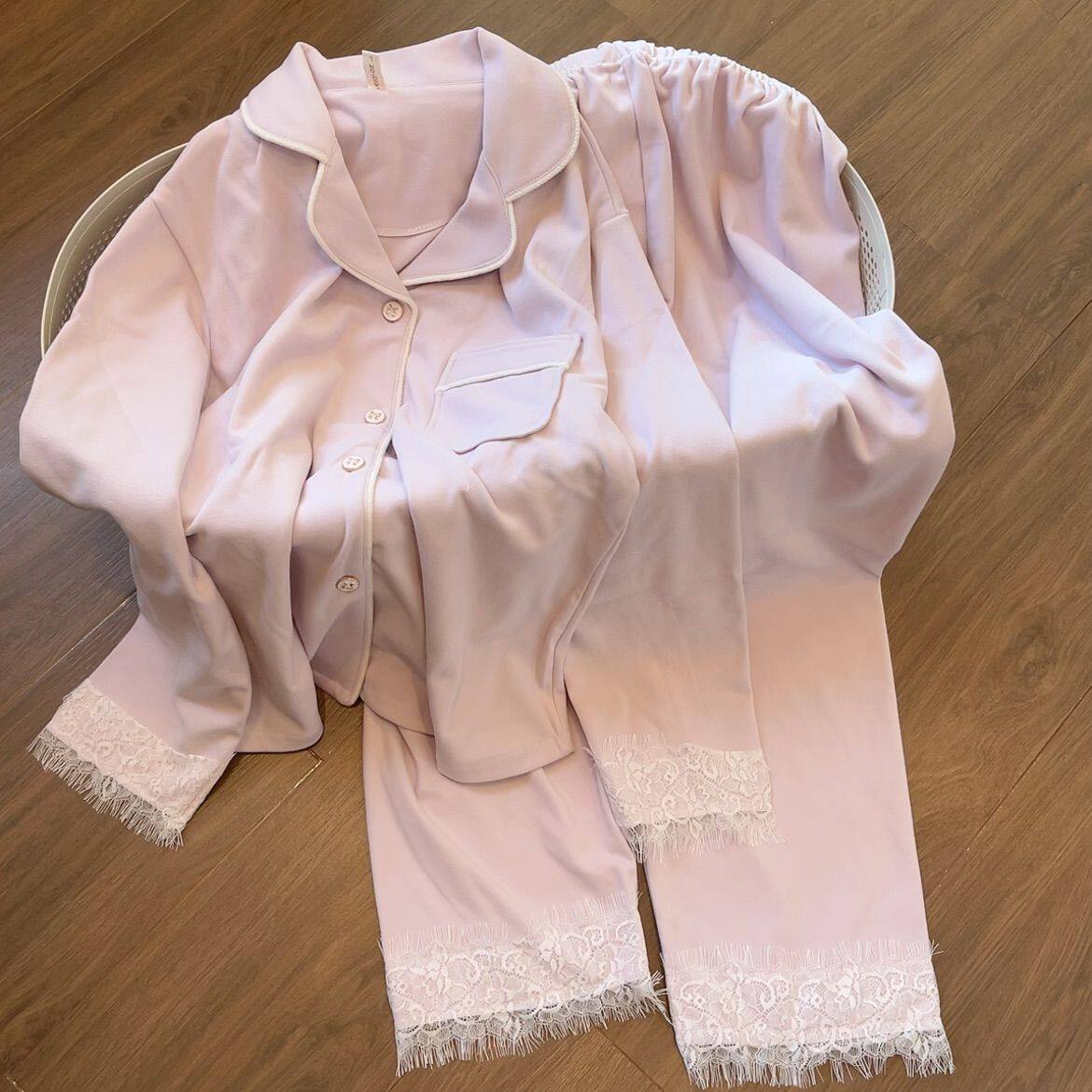 睡衣女冬季款德绒加绒加厚ins保暖简约休闲纯色磨毛家居服秋冬款