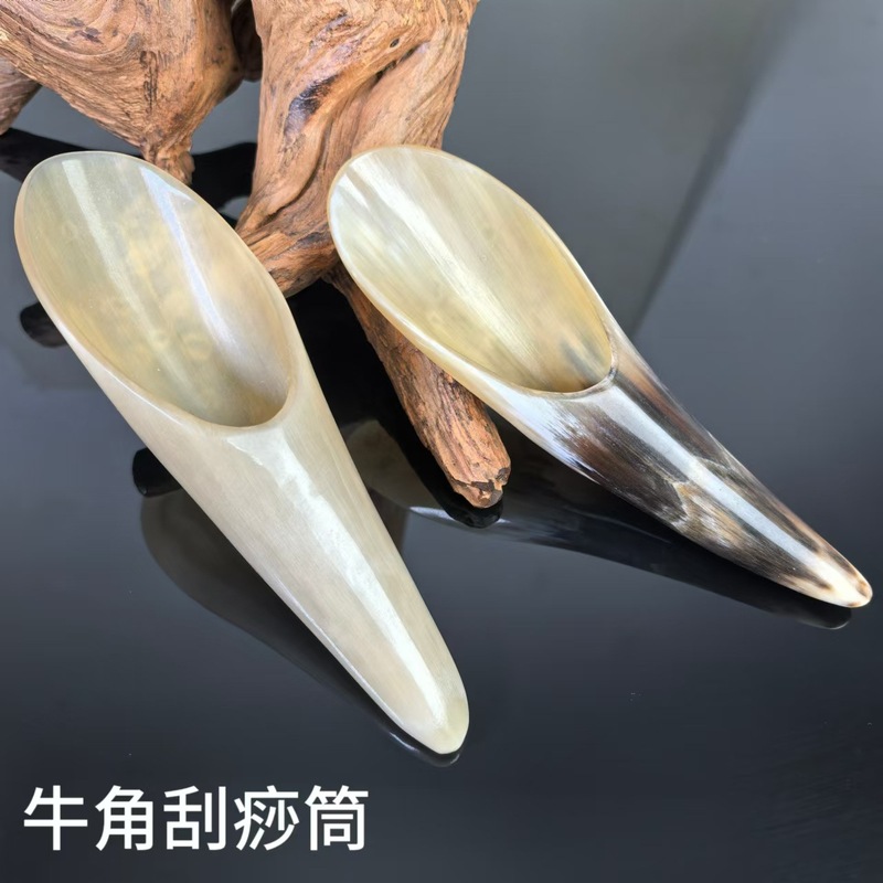 Natural Horn Scraping Tube Tea Peony Whole Body Back Face Large Small Long Scraping Board Massager Wholesale