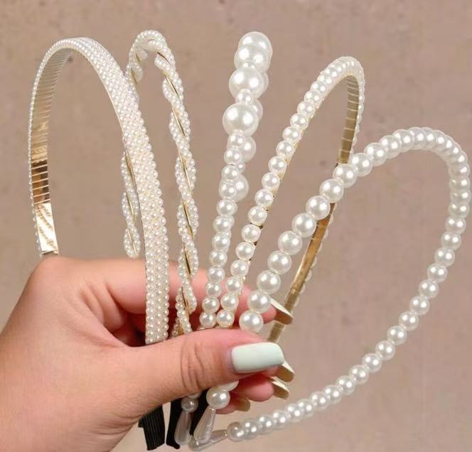 Europa y los Estados Unidos imitación de perlas de cabello retrógrado francés de verano de alto nivel sensación de cabello de la mujer nueva super inmortal lavado de la cara adornamiento para el cabello image 9