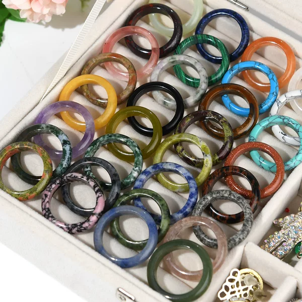 Cross-Border Natural Crystal Jade Ring Running Ring Ring Ancient Style Bracelet Handheld Accessories Running Ring Wholesale