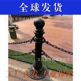 球磨铸铁罗马立柱停车场防撞警示柱离柱止车柱景观河道铁链护栏