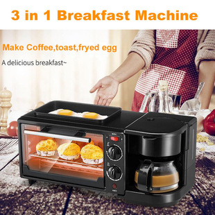 Export Multifunctional Foreign Trade Household Bread Machine Three-In-One Breakfast Machine Small Electric Oven Fully Automatic Toaster