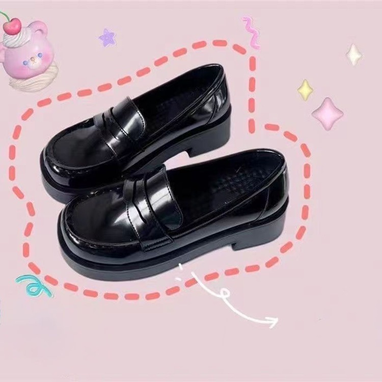 Zapatos de marizhen 2026 nuevos zapatos uniformes jk de talón alto brillante retro marizhen