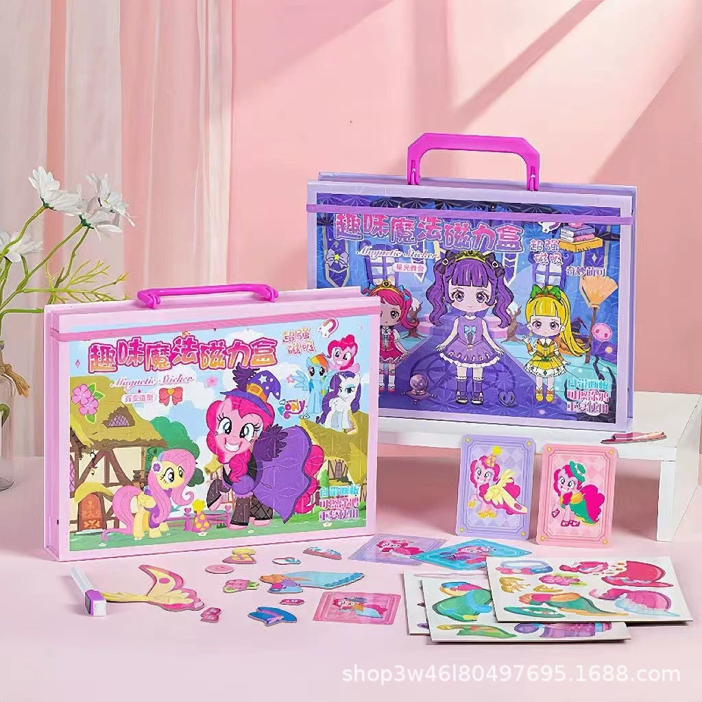 Sanrio, магнитная подарочная коробка для переодевания, пони принцесса, милый наклейка, принцесса Эльза