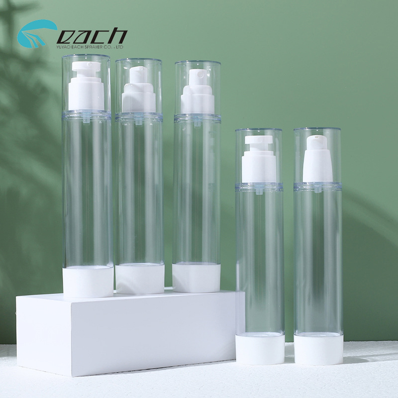 供应80-120ML大容量透明真空瓶 按压化妆品包装瓶乳液分装瓶