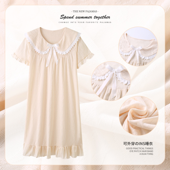 Pijama de verano de manga corta muñeca cuello de hadas corte coreana engordado pijama de tamaño grande princesa ropa de estilo doméstico
