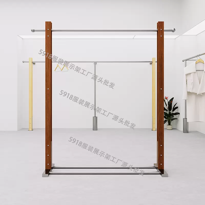 服装店展示架落地式中岛架中古风服装架陈列架女装店挂衣架