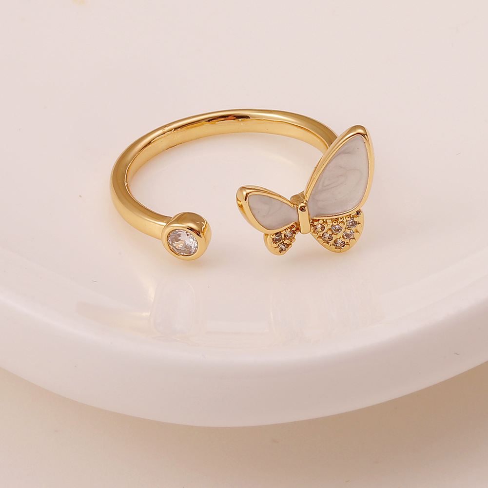 New Womenu0027s Small Rings Bohemian Cute Butterfly Open Tail Rings