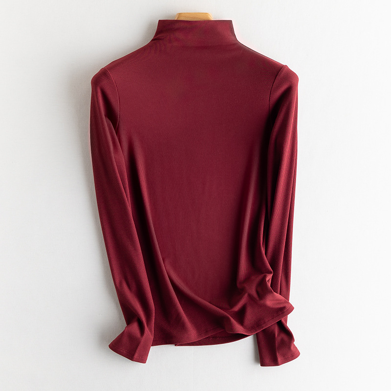 버건디 하프 터틀넥
