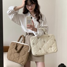 日系清新小花笔记本电脑包女适用于苹果13寸11寸手提包ipad收新款