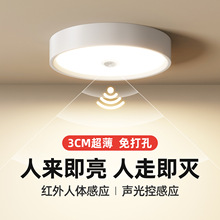 LED智能人体感应筒灯明装免开孔射灯红外线感应桶灯天花吸顶筒灯