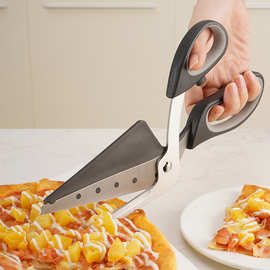 跨境热销烘培工具可拆卸多功能不锈钢pizza剪刀 披萨铲剪二合一