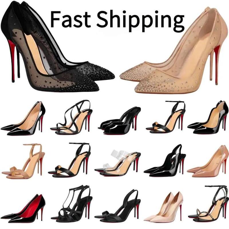 Cross-Border Cl Single Shoes with Pointed Toe, Sequins, Rhinestones, Thin Heels, Women's Shoes, Mesh High Heels, Wedding Shoes, 8cm Red Sole Cross-Border Cl Single Shoes with Pointed Toe, Sequins, Rhinestones, Thin Heels, Women's Shoes, Mesh High Heels, Wedding Shoes, 8cm Red Sole