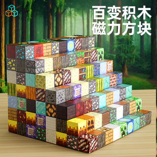My Magnetic Cube Magnet Magnetic Iron-Absorbing Stone Building Blocks Kidsren's Educational Assembly Building Model Boy's World Toy