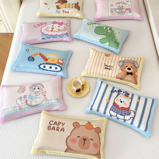 New Large Version of Children's Ice Silk Pillowcase Kindergarten Pillowcase Home Bedding Cartoon Pillowcase Single Simple and Versatile