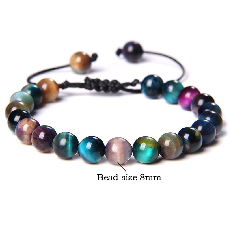 1 Piece Fashion Gradient Color Tiger Eye Beaded Bracelets display picture 9