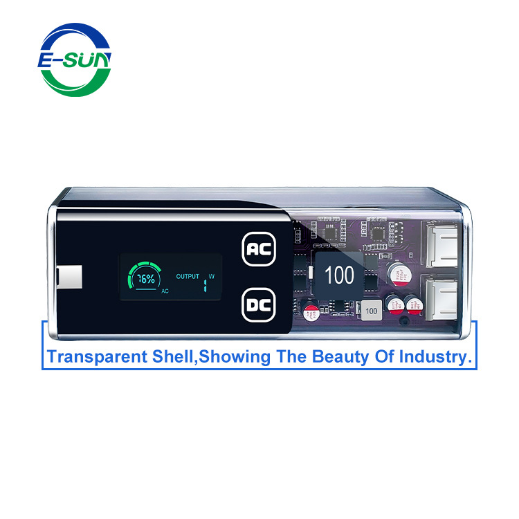 Master Power Transparent - 100W fuente de alimentación portátil de alta potencia, capacidad de 27000mAh, fuente de alimentación de emergencia al aire libre