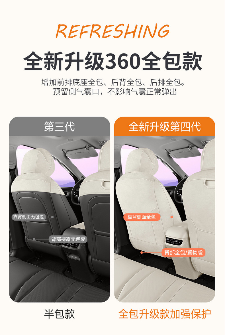 Shangjie H5 Exclusive Full-Cover Suede Saddle Pad Car Seat Cover, Universal for All Seasons, Shangjie Rams Seat Cover Modification