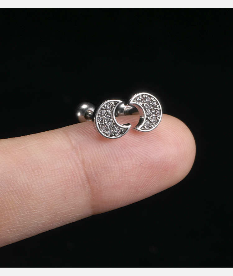 Advanced Flower Diamond Ear Stud - 316L Surgical Steel Butterfly Ear Bone Stud for Women detail image 8