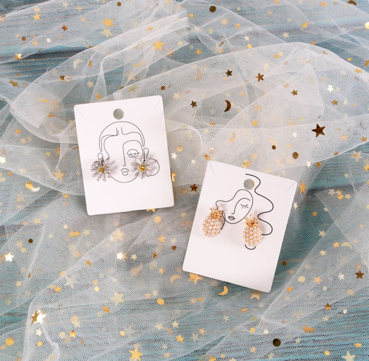 105g Weight Jewelry packaging cardboard Classification 1 Set Quantity Party Occasion Simple Style Stripe Coated Paper Jewelry Packaging Cardboard