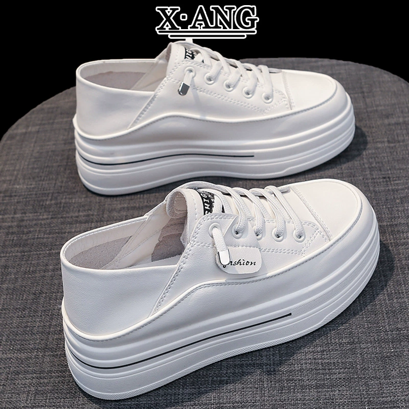 Женские белые туфли из натуральной кожи, увеличивающие рост, весна-лето 2022, новые кроссовки на толстой подошве, повседневная спортивная обувь, двойная обувь на плоской подошве