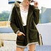 Demi-season hoody, velvet cardigan, long jacket, suitable for import, wish, increased thickness