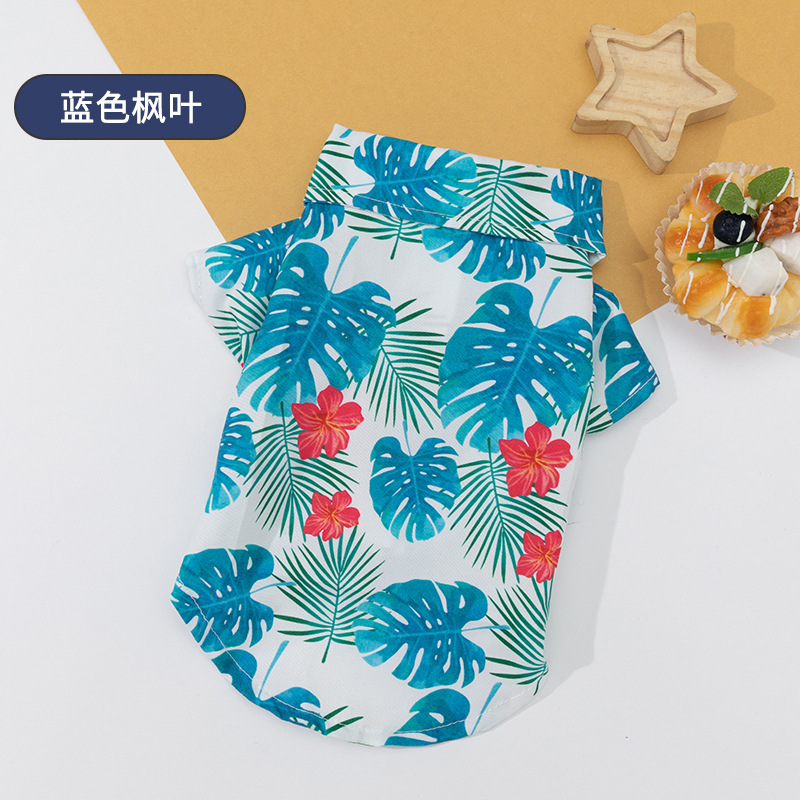 Camisa azul hoja de arce