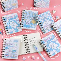 側翻卡通線圈本小學生綿羊兔筆記本口袋記事本高顏值便攜日記本