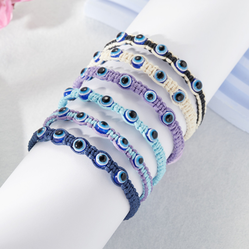 Cross-border Hot-selling Personalized Devil's Eye Evil Eye Bracelet Multicolor Bracelet Handmade Woven Bracelet for Eye Cross-border Hot-selling Personalized Devil's Eye Evil Eye Bracelet Multicolor Bracelet Handmade Woven Bracelet for Eye