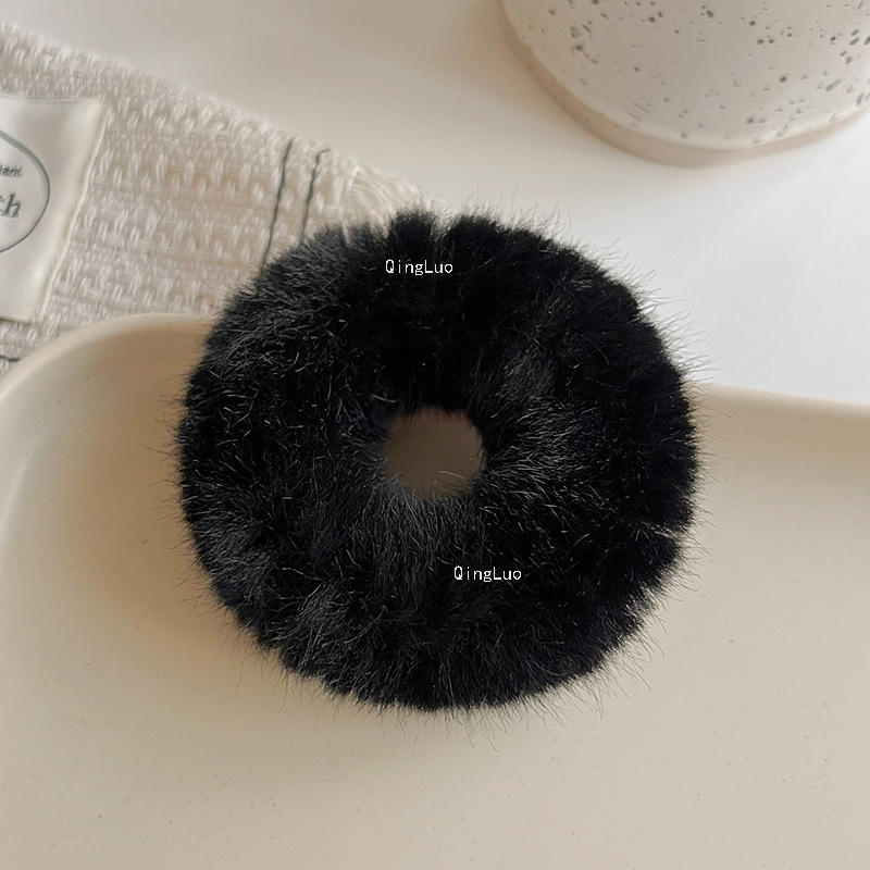 Plush Hair Ring Imitation Rabbit Fur Hair Rope Cute Sweet Head Rope Simple All-Match High Elastic Rubber Band 2022 Autumn and Winter Hair Accessories