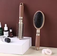 Anti-static hair roller, curling comb, straightening hair bangs, plum blossom professional styling round barrel brush, massage comb