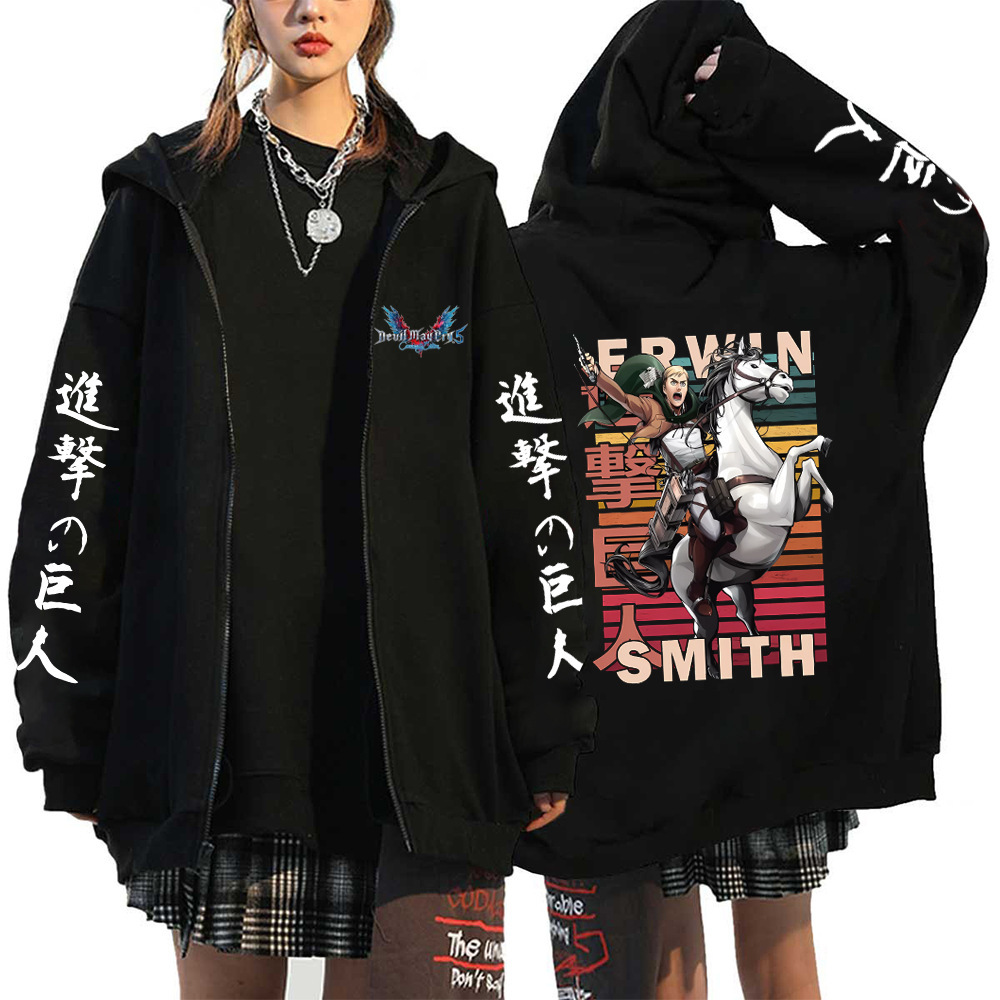 Anime Attack On Titan Men Women Zip Hoodies Yeager Eren