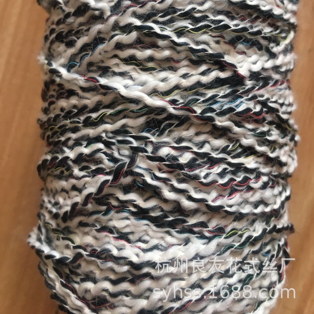 供应花式纱线1832#段彩罗纹纱，用于毛衫的织造