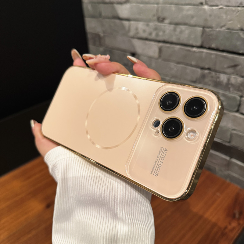 17适用iphone16ProMax电镀磨砂大视窗手机壳苹果15细磁防摔保护14|undefined