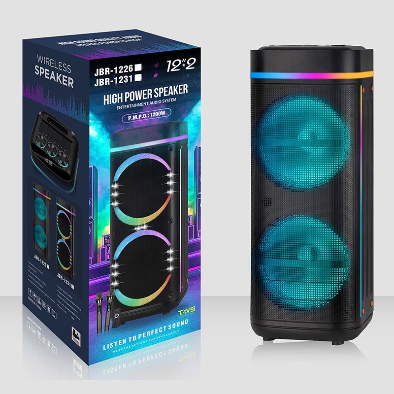 Source Manufacturer Recruits Agents Jbr-1226 Cross-Border Export Dual 12inch New Model Portable Outdoor Bluetooth Speaker