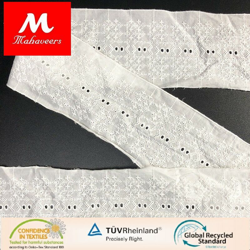 新款棉布刺绣棉线花边 现货雕孔缕空小花 服装装饰用料批发