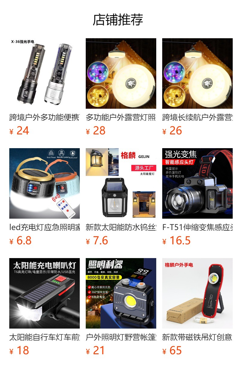 Cross-border outdoor strong light work light camping light super bright mobile portable strong battery life charging magnetic car maintenance light