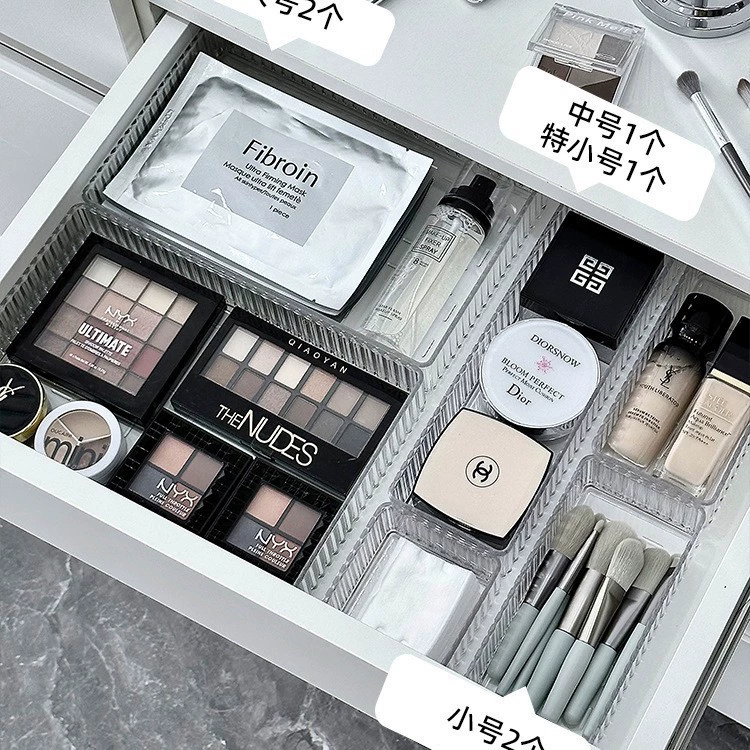 Acrylic Makeup Storage Box — Desktop / Drawer Dressing-Table Organizer, Multiple Sizes
