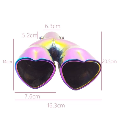 63 heart-shaped love double-row | Exhaust pipe - love-double-out-bend-full-color