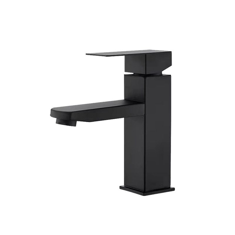 Gun gris de acero inoxidable baño baño frío y caliente de un solo orificio baño cuadrado lavabo lavabo de cerámica grifo